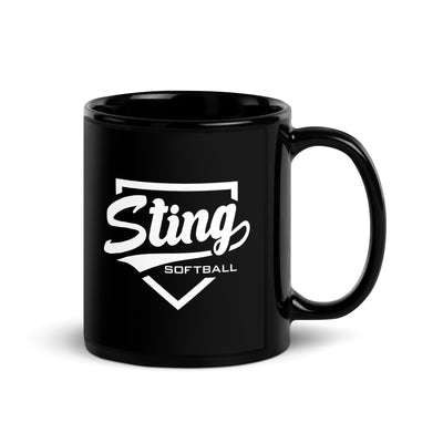 Sting Softball Black Glossy Mug