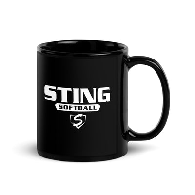 Sting Softball Black Glossy Mug