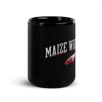 Maize HS Wrestling Arch Black Glossy Mug