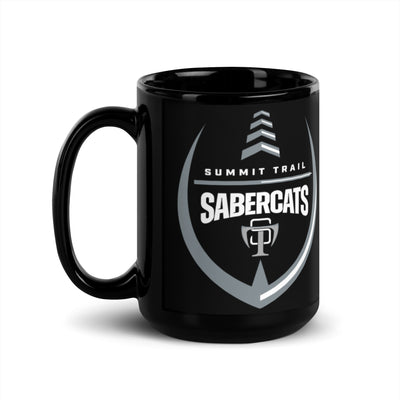 Summit Trail Sabercats Football Black Glossy Mug