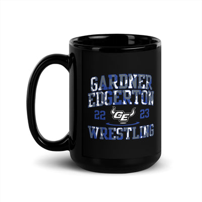 22/23 Gardner Edgerton Wrestling Black Glossy Mug