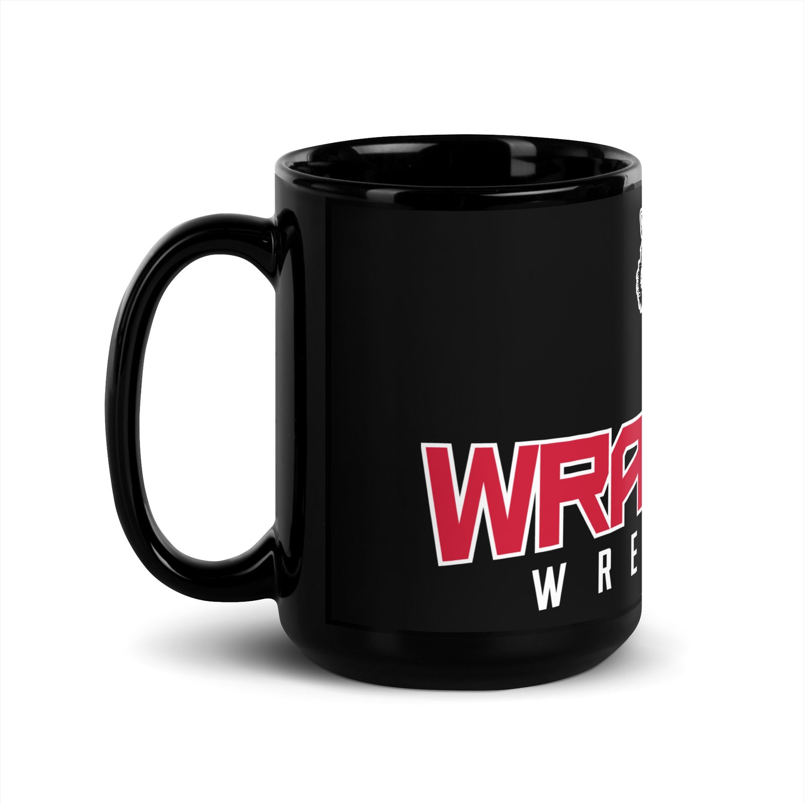Wrangell Wrestling Black Glossy Mug