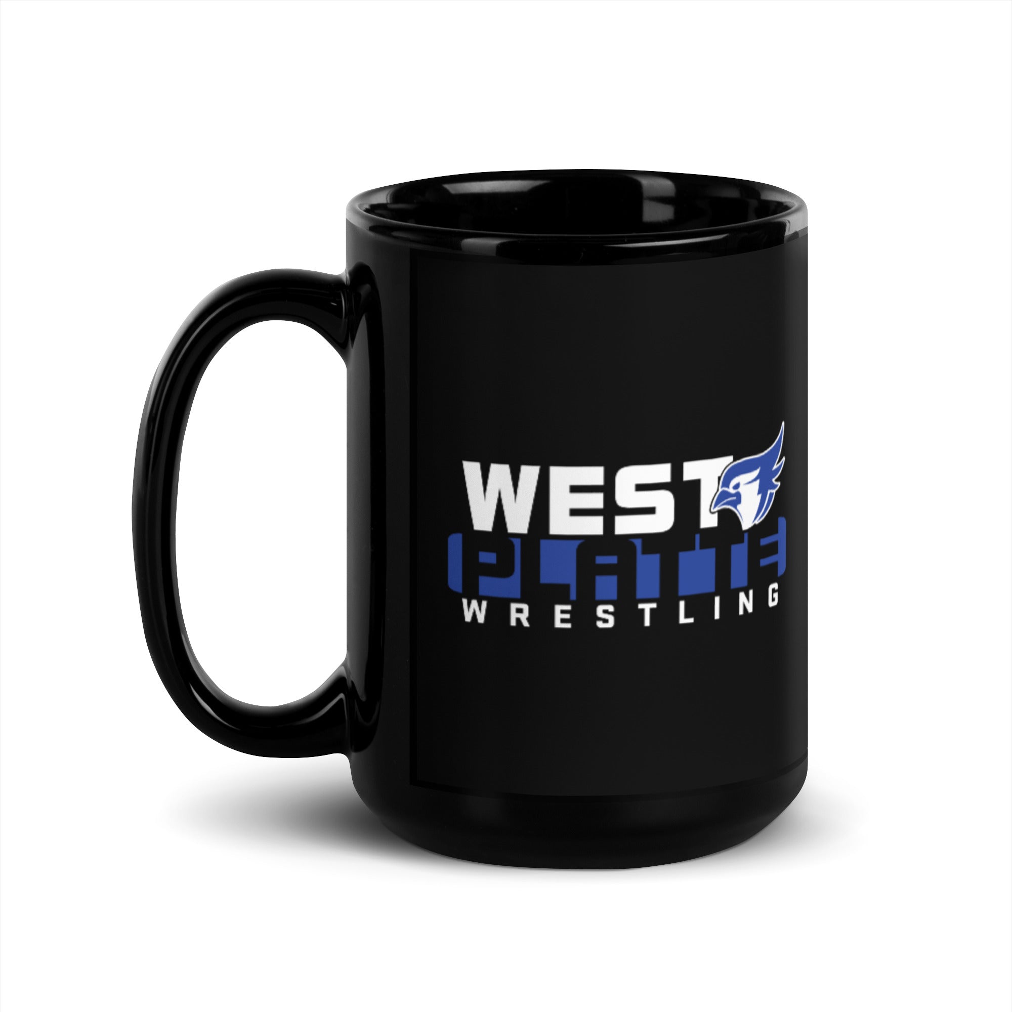 West Platte High School Wrestling Black Glossy Mug