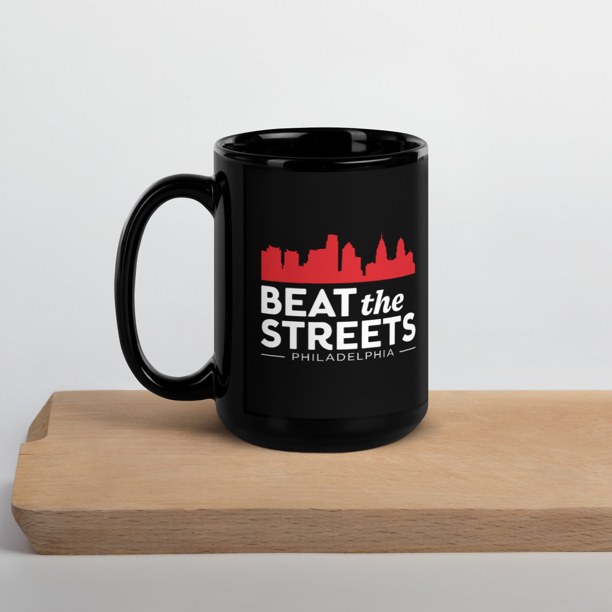 Beat the Streets Philadelphia Black Glossy Mug