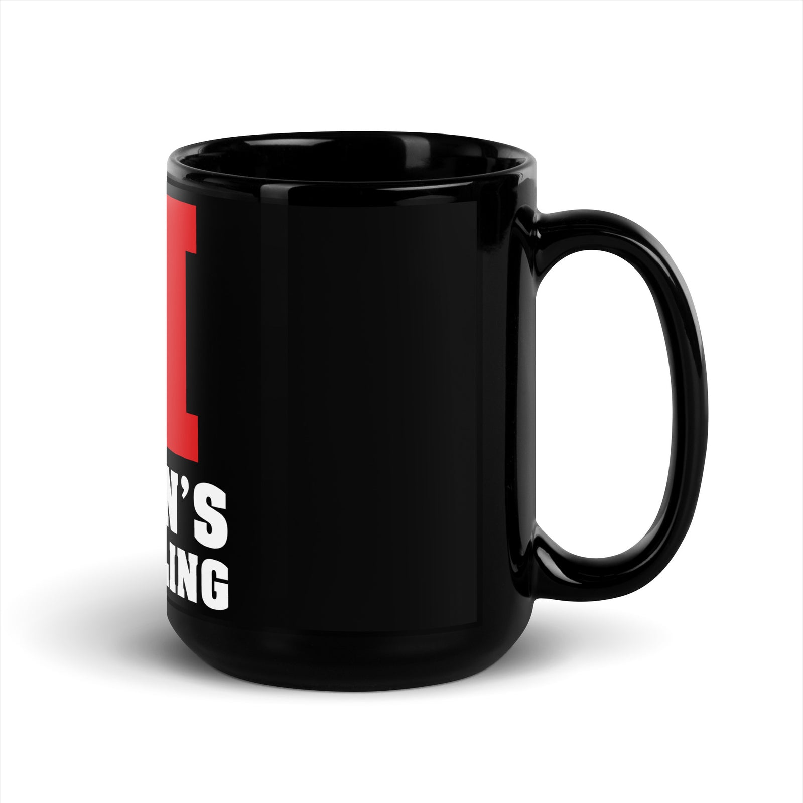M Women’s Wrestling Black Glossy Mug