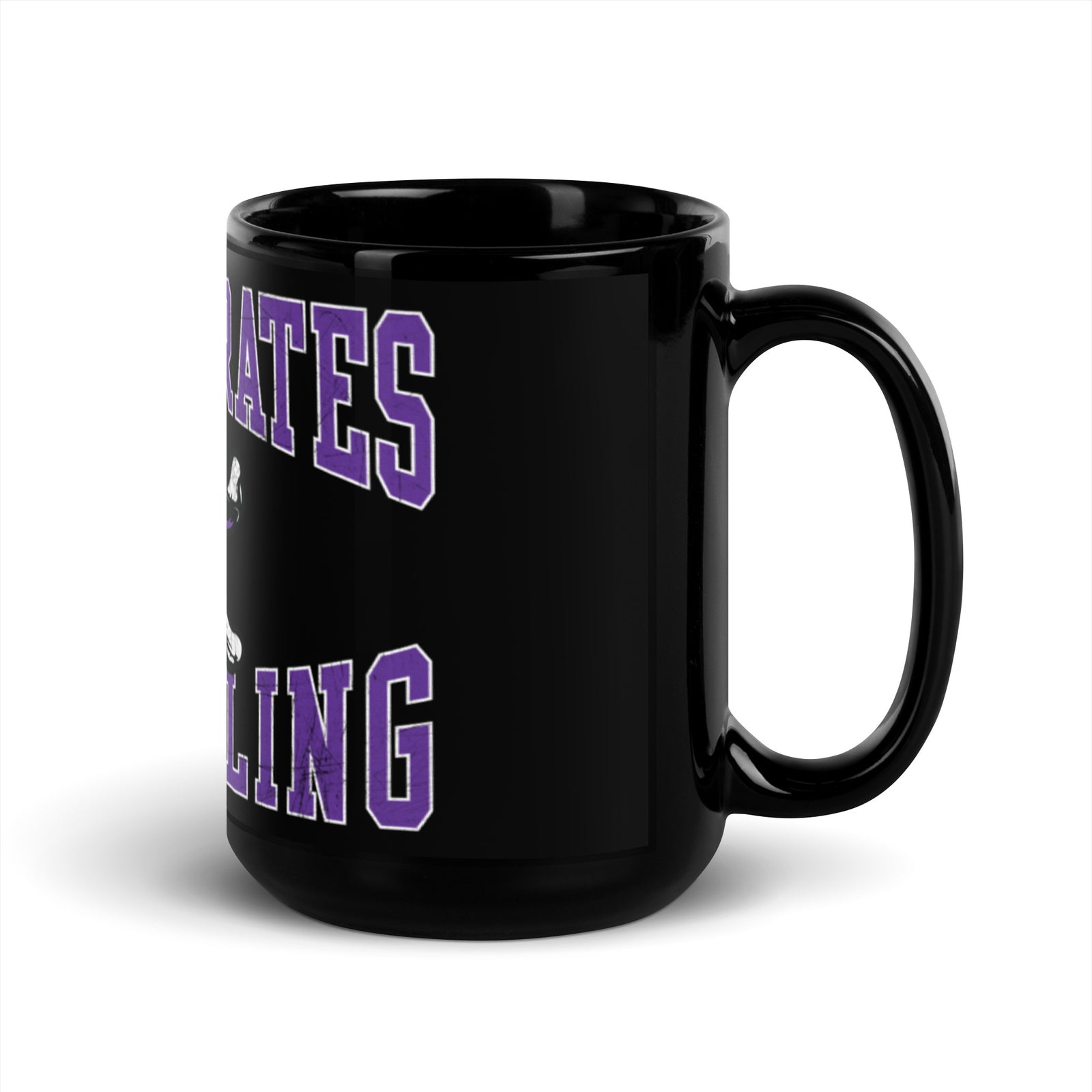 Piper Wrestling Club Black Glossy Mug