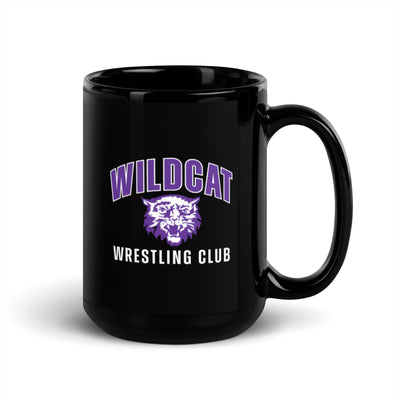 Wildcat Wrestling Club (Louisburg) Black Glossy Mug