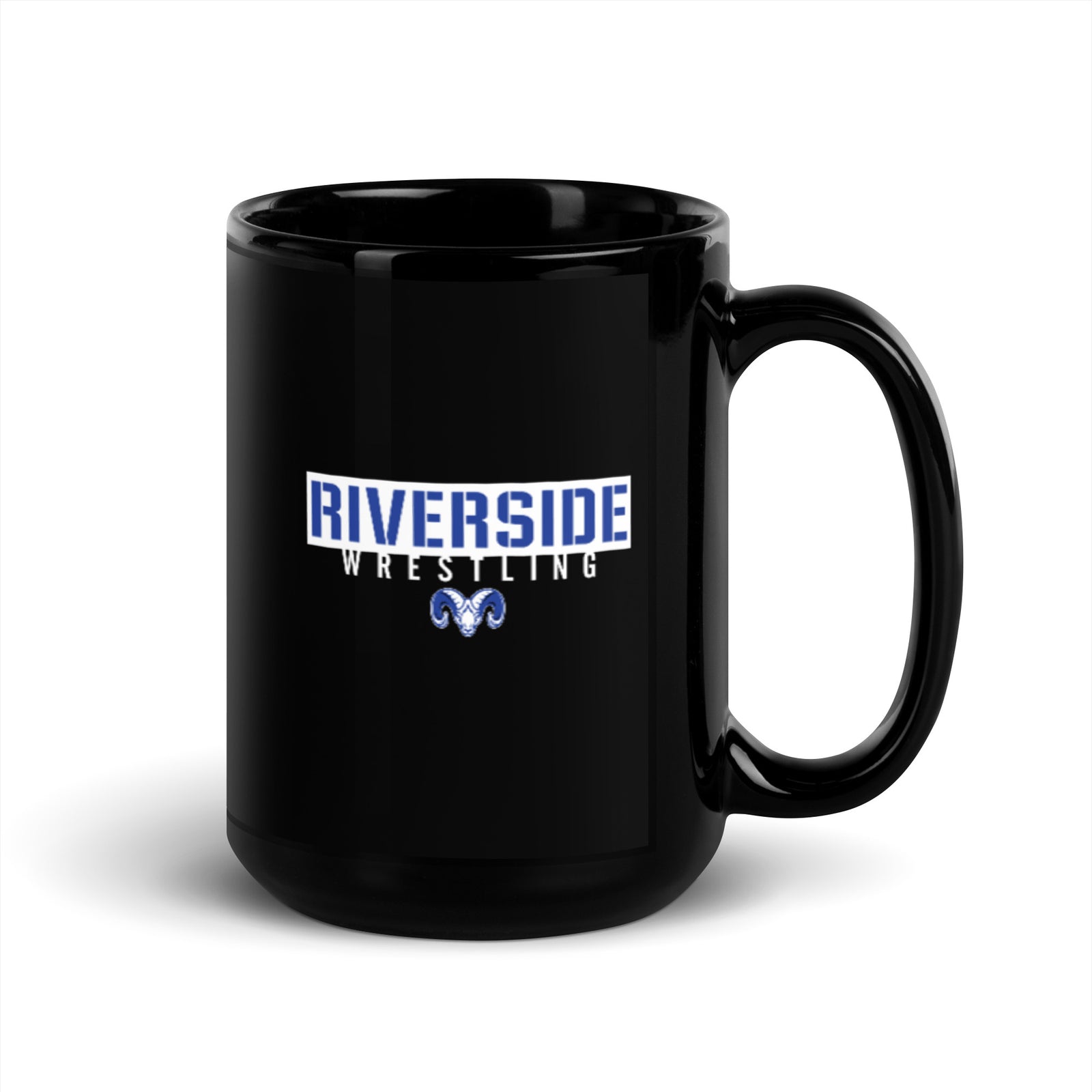 Riverside Wrestling  Black Glossy Mug