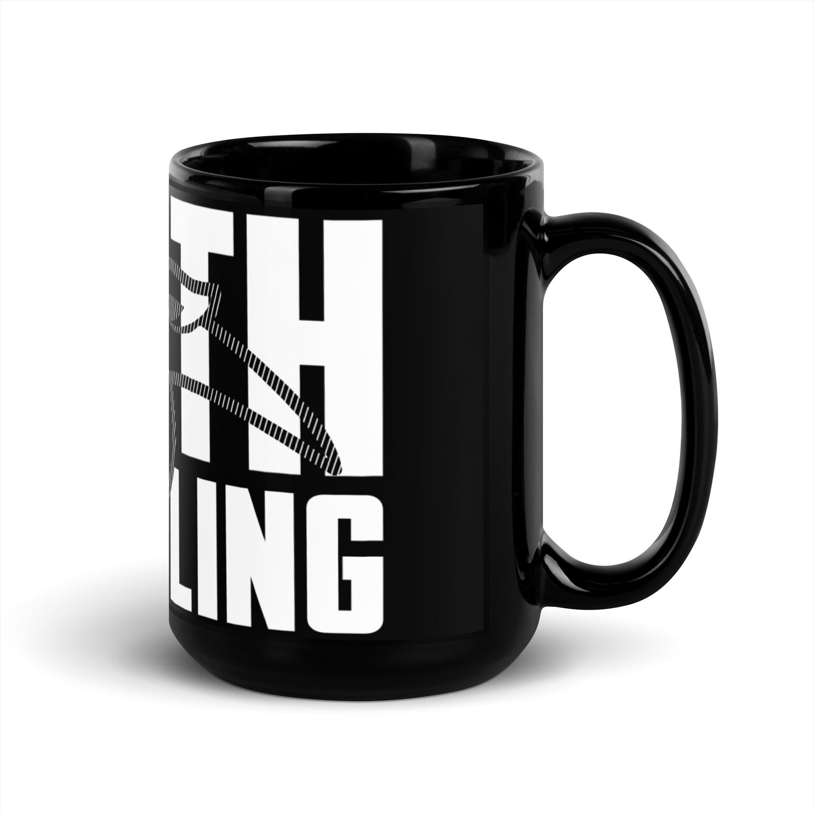 Park Hill South High School Wrestling Black Glossy Mug