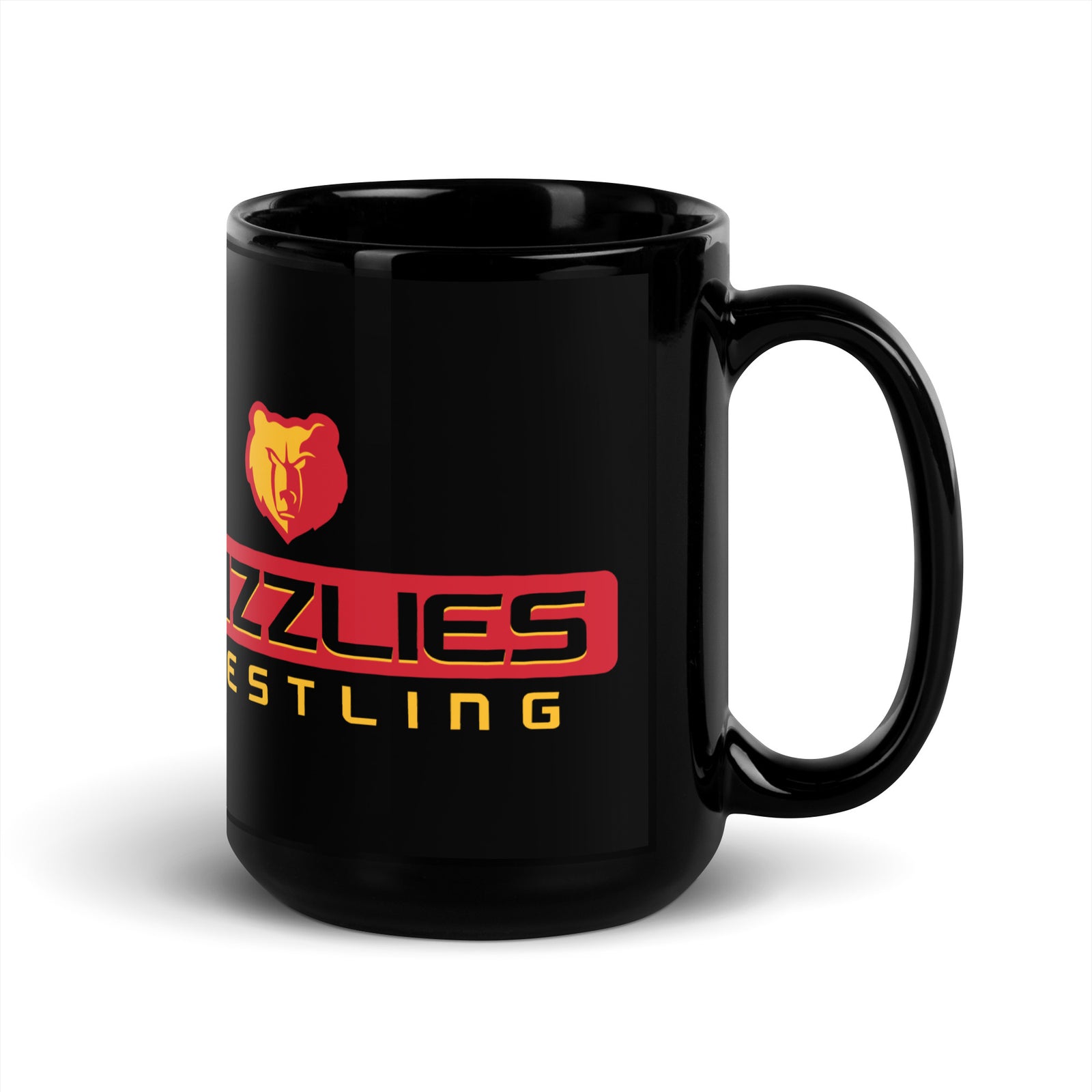 Labette County Wrestling Grizzlies Black Glossy Mug