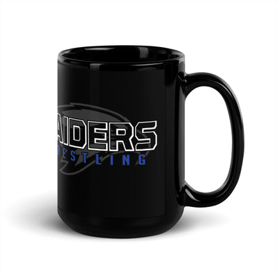 Leonardtown Wrestling  Black  Black Glossy Mug