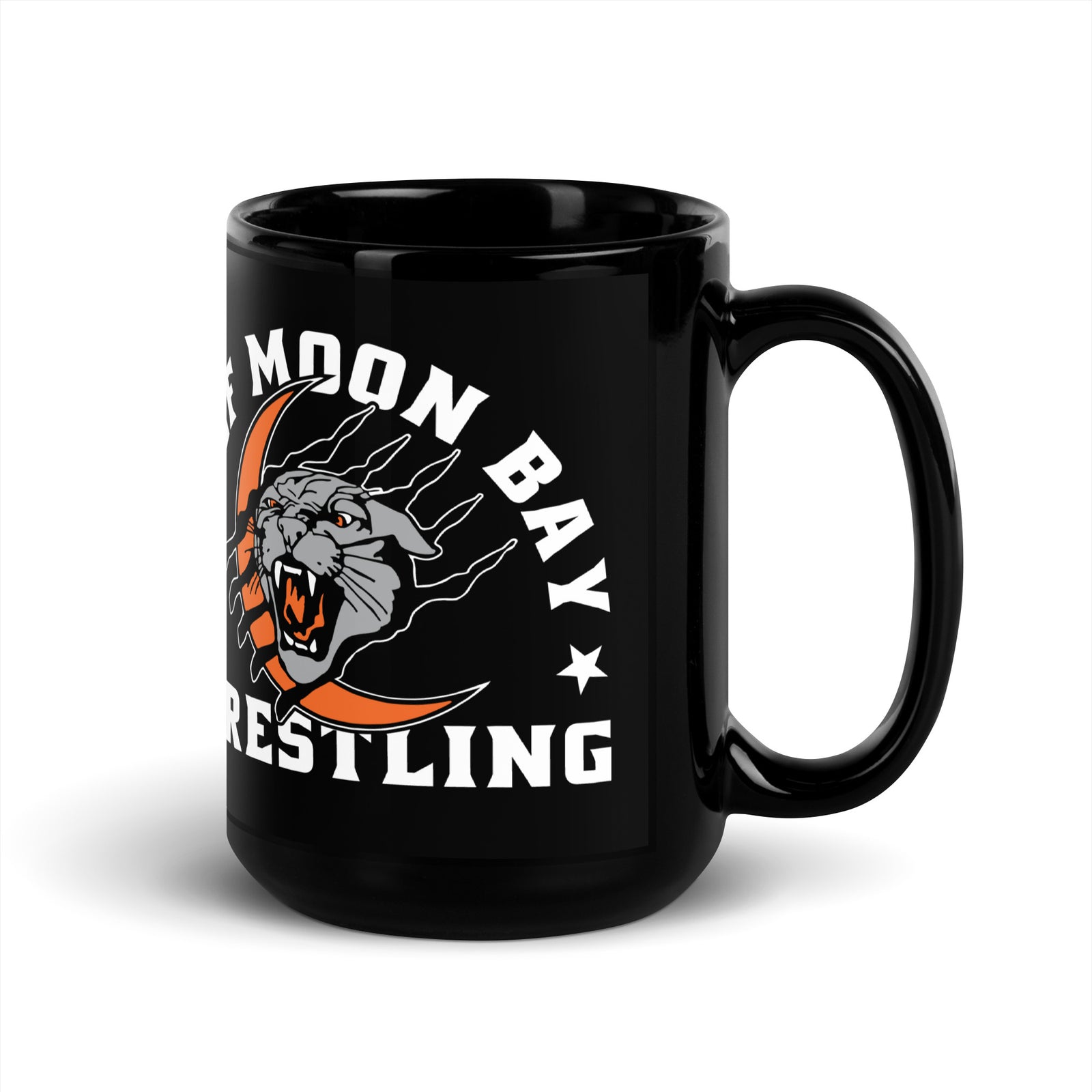Half Moon Bay Wrestling MASCOT Black Glossy Mug