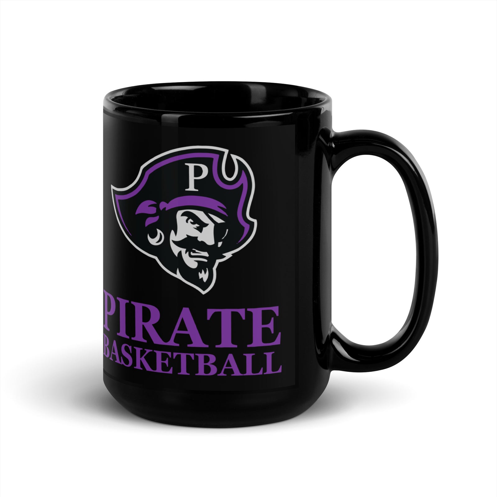 Piper Middle School Basketball Black Glossy Mug