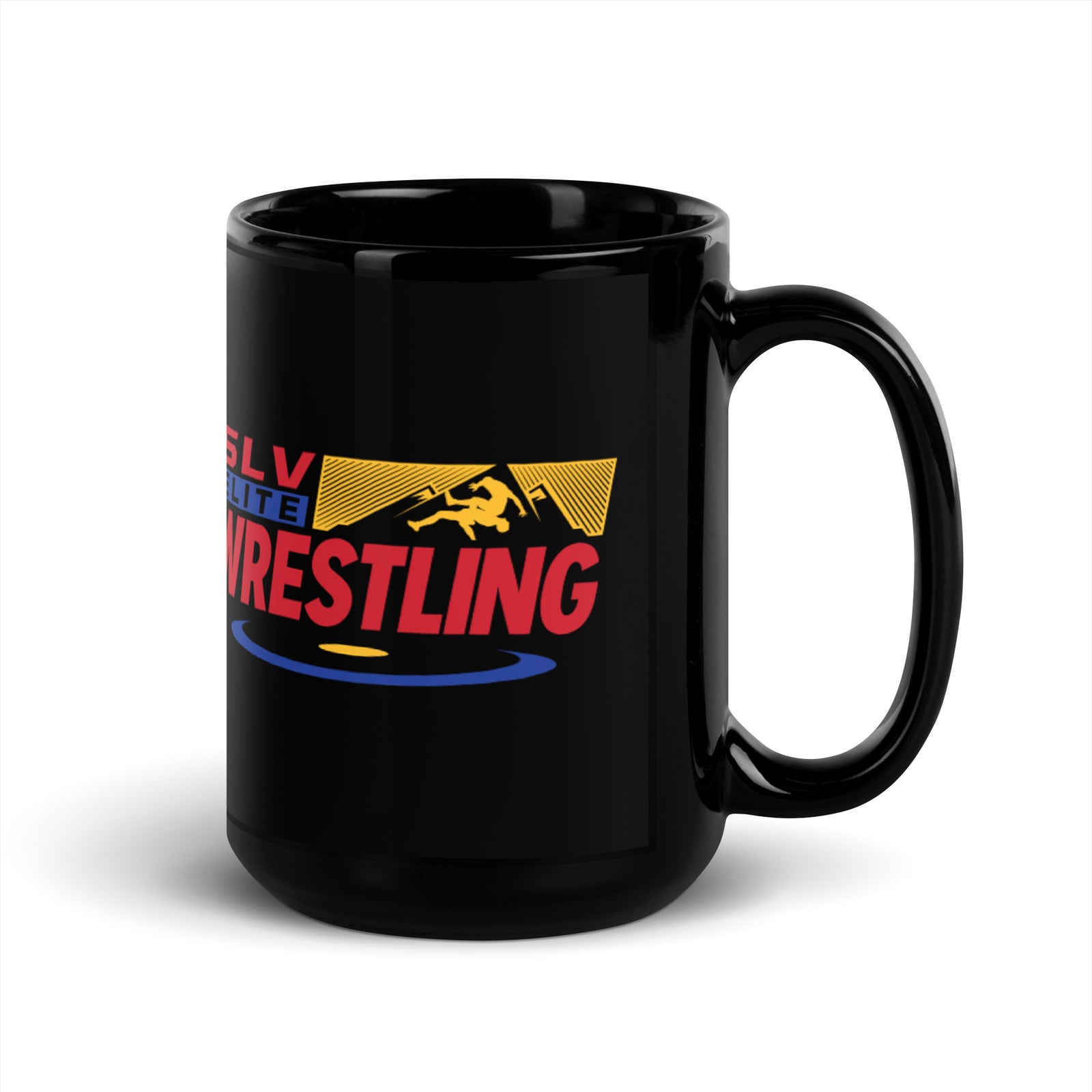 SLV Elite Wrestling Black Glossy Mug
