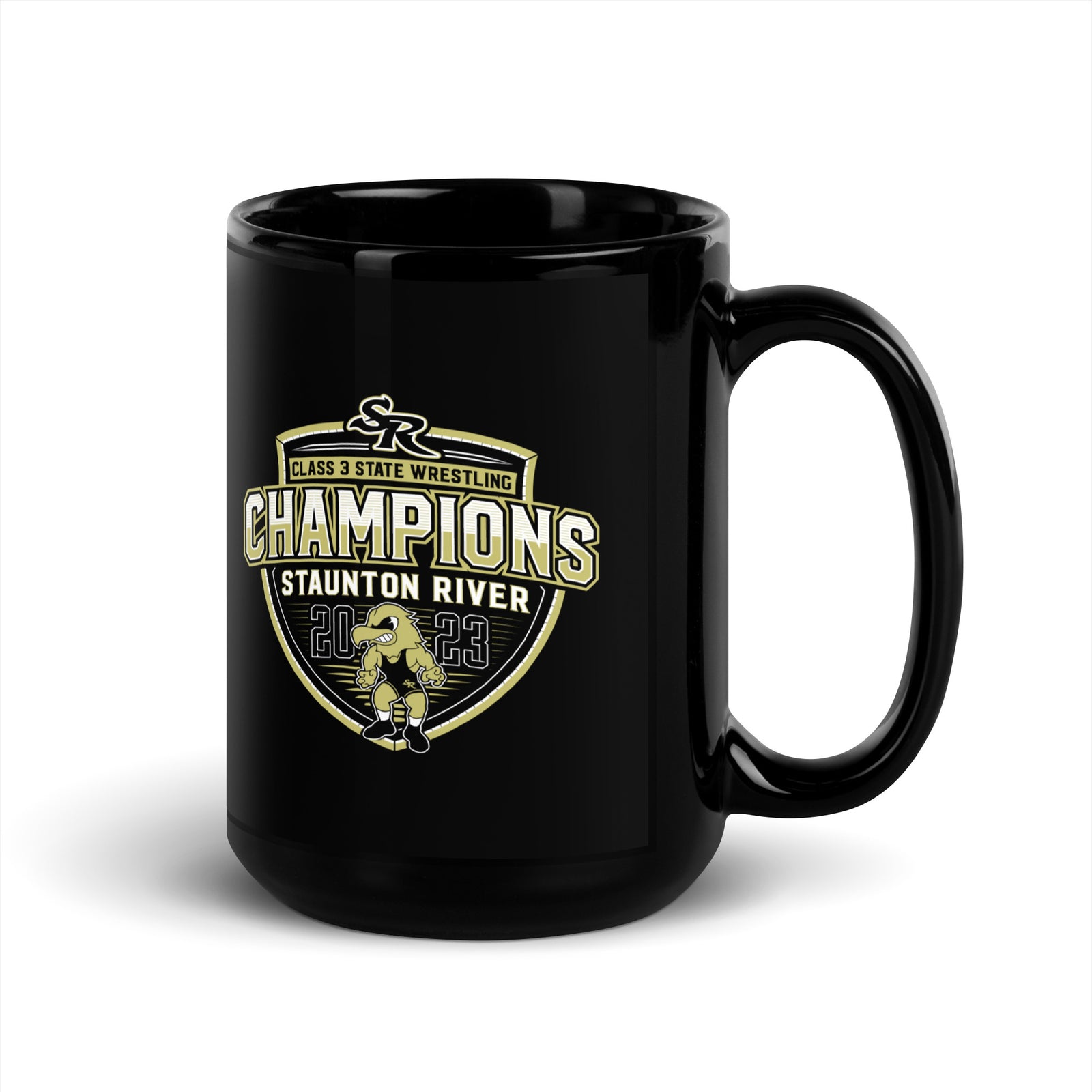 Staunton River State Champs  Mascot Black Glossy Mug