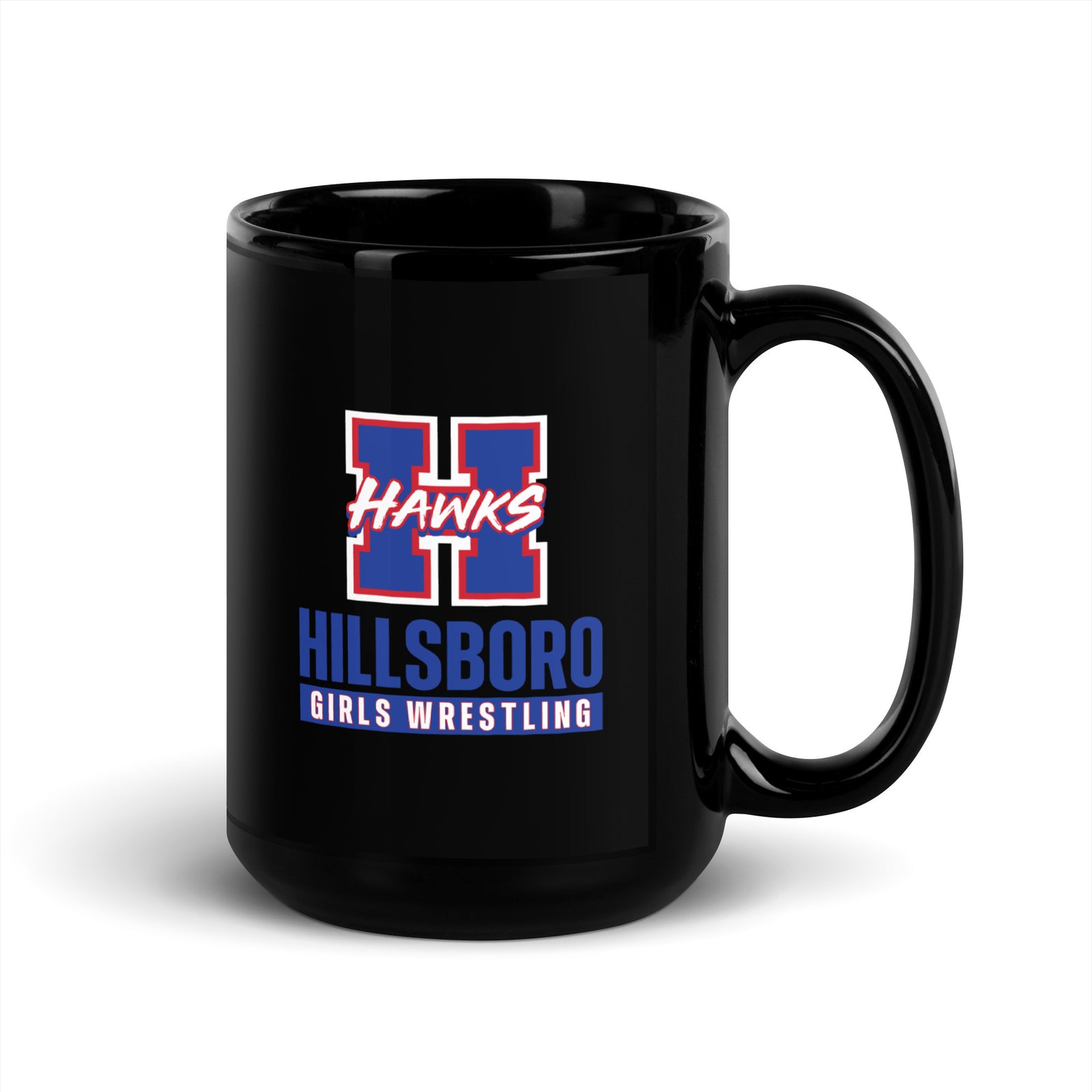 Hillsboro High School  Girls Wrestling Black Glossy Mug