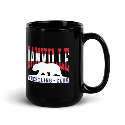 Danville Wrestling Club Black Black Glossy Mug
