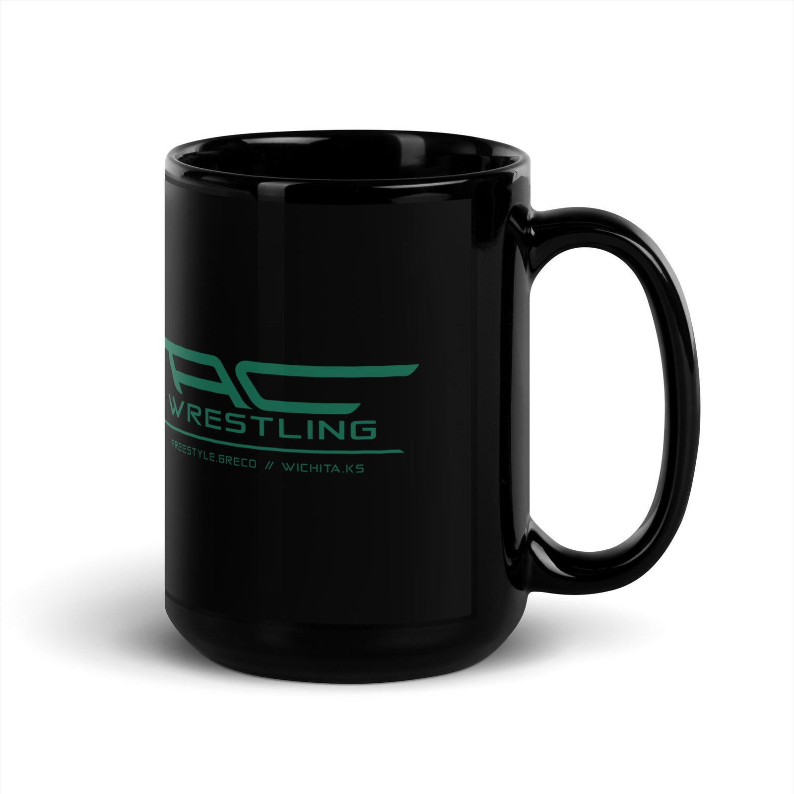 Air Capital Wrestling Black Glossy Mug