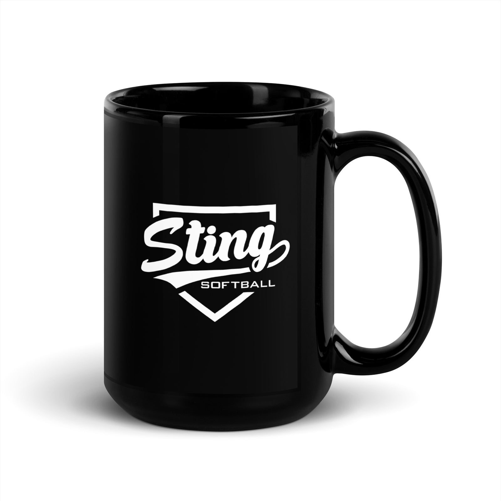 Sting Softball Black Glossy Mug