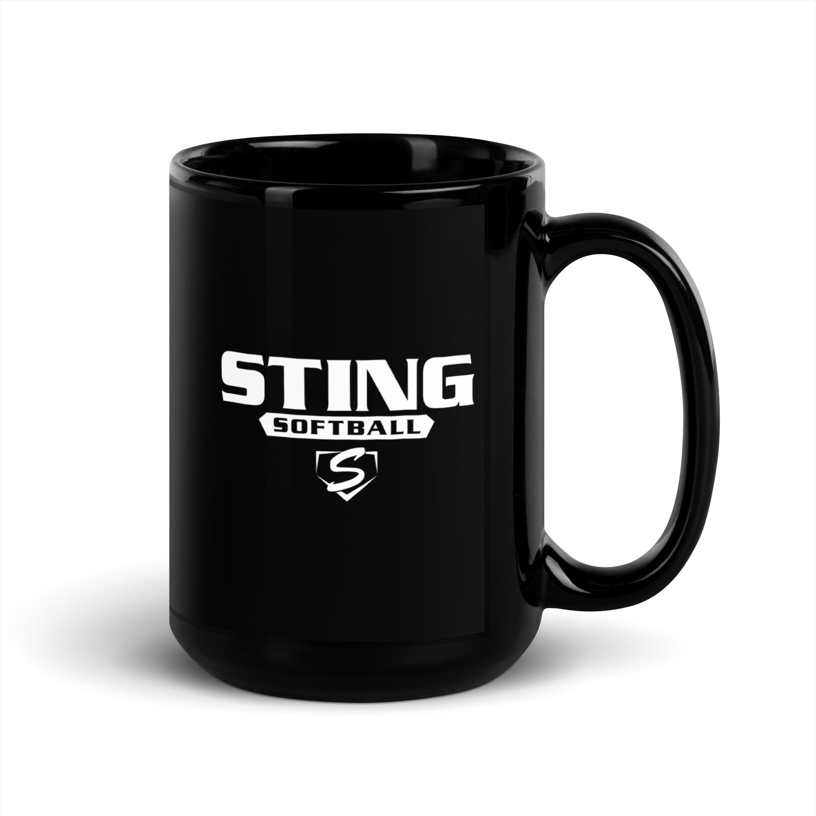 Sting Softball Black Glossy Mug