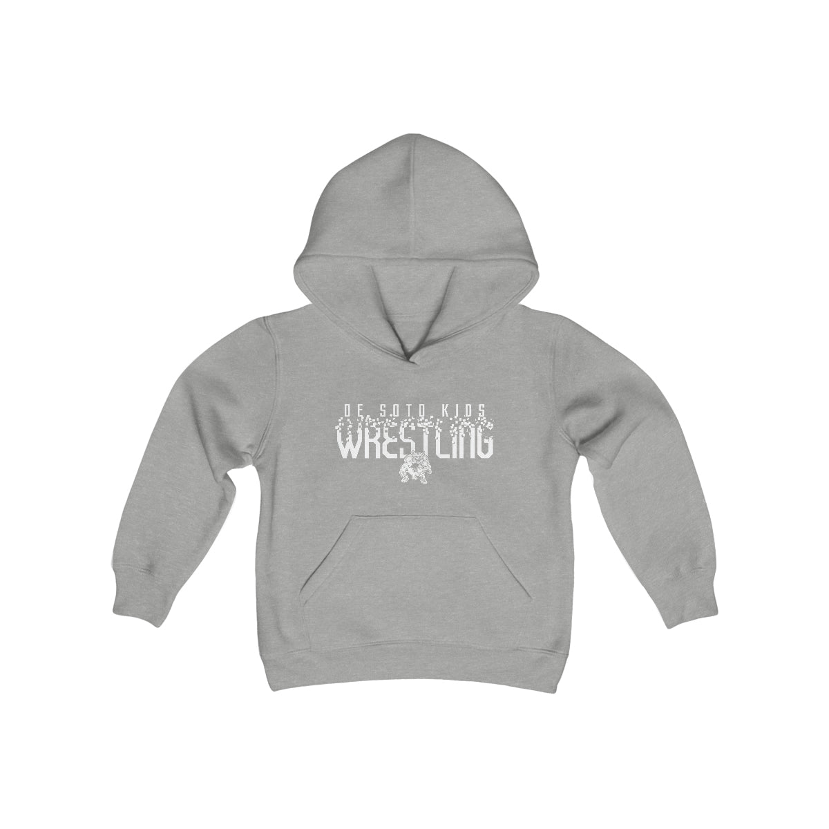 De Soto Kids Wrestling Grey Youth Heavy Blend Hooded Sweatshirt