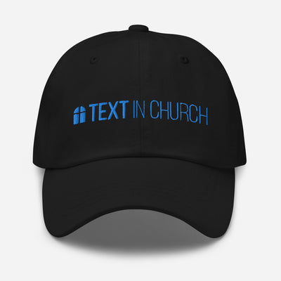 Text in church Dad hat