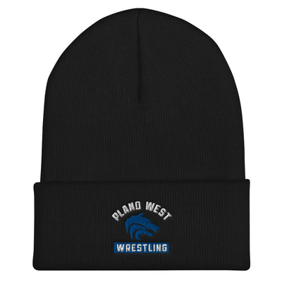 Plano West Wrestling Embroidered Cuffed Beanie