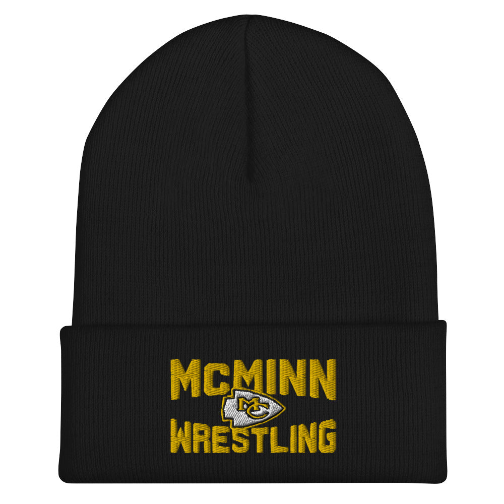 McMinn High School Wrestling Black Cuffed Beanie