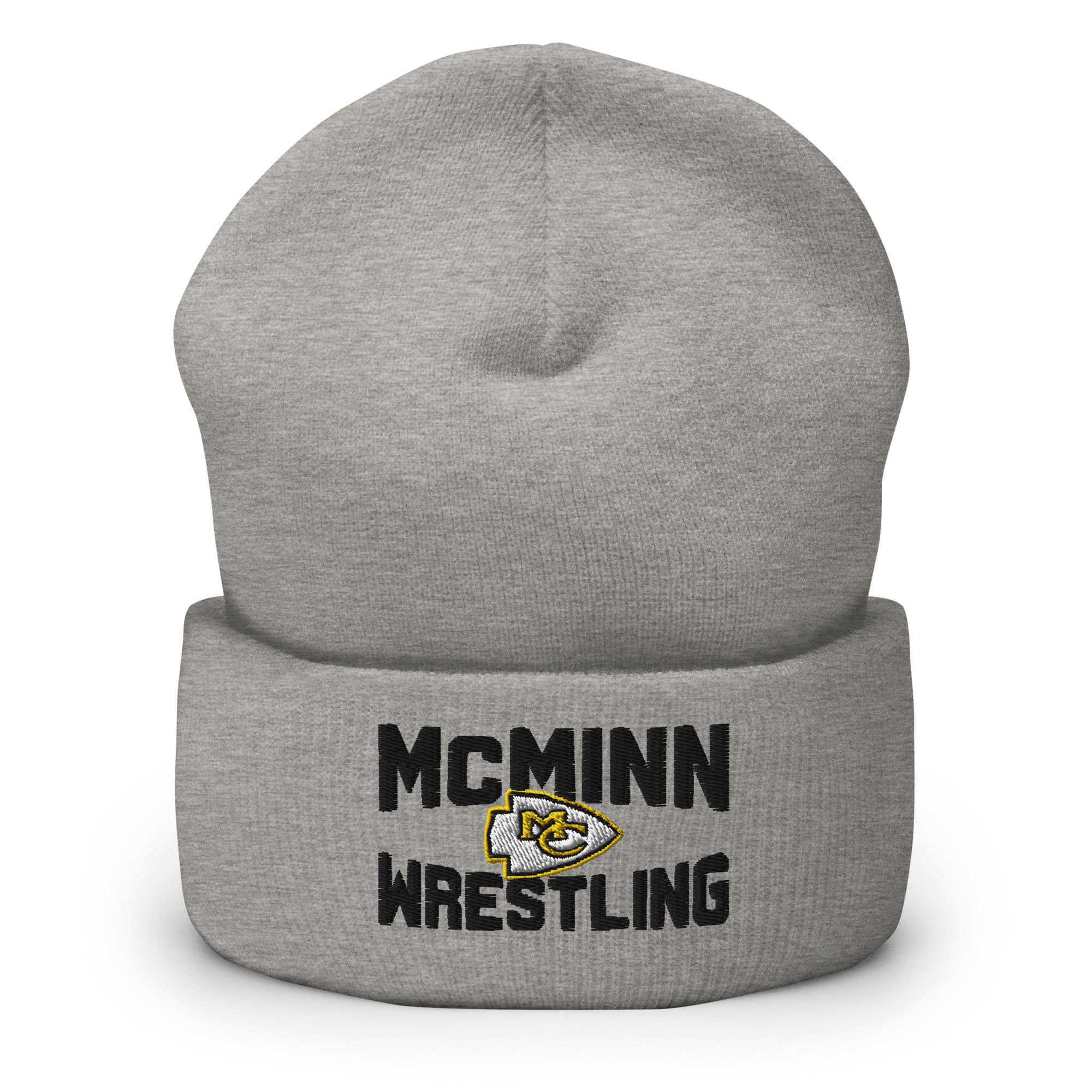 McMinn High School Wrestling Grey Cuffed Beanie