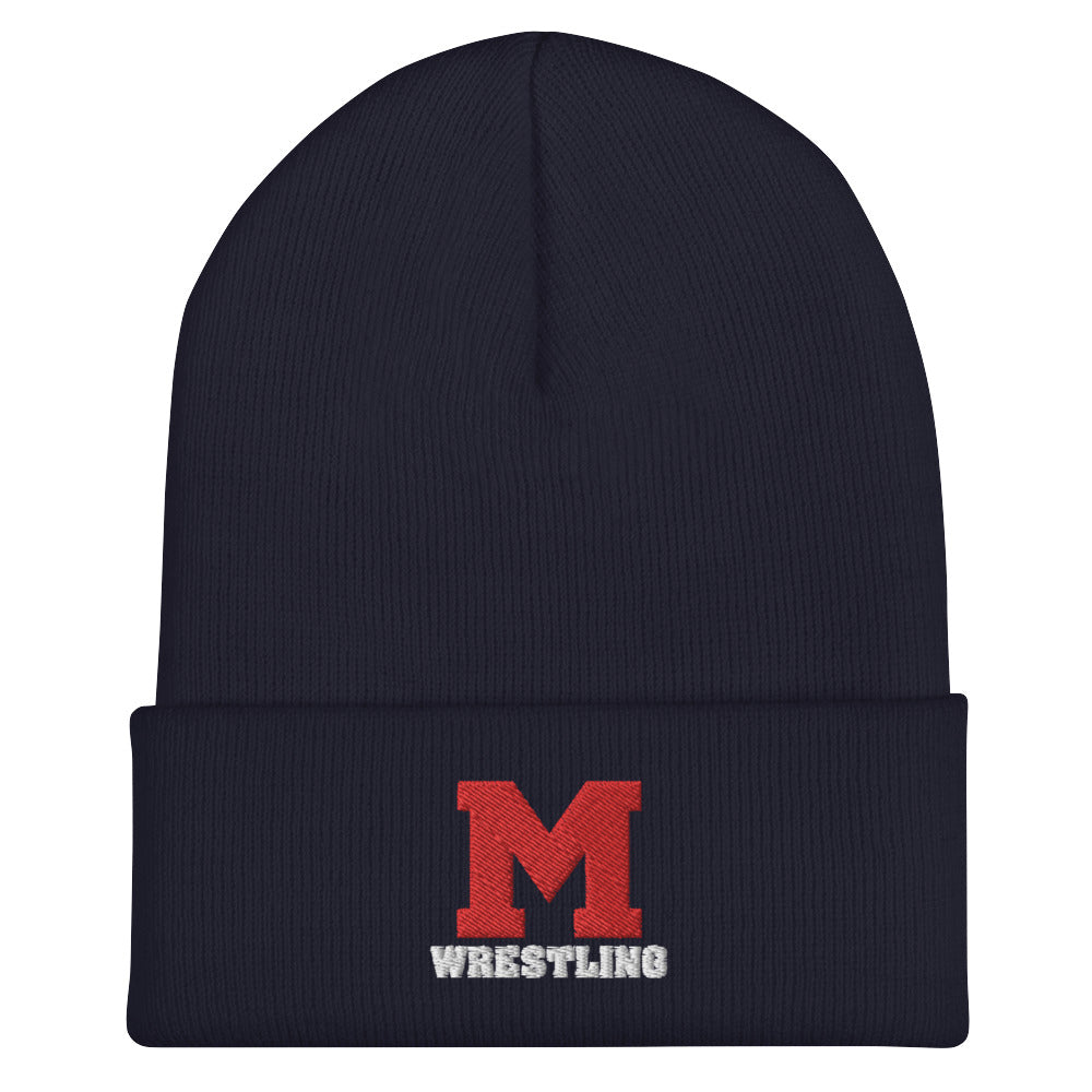 M Wrestling Cuffed Beanie