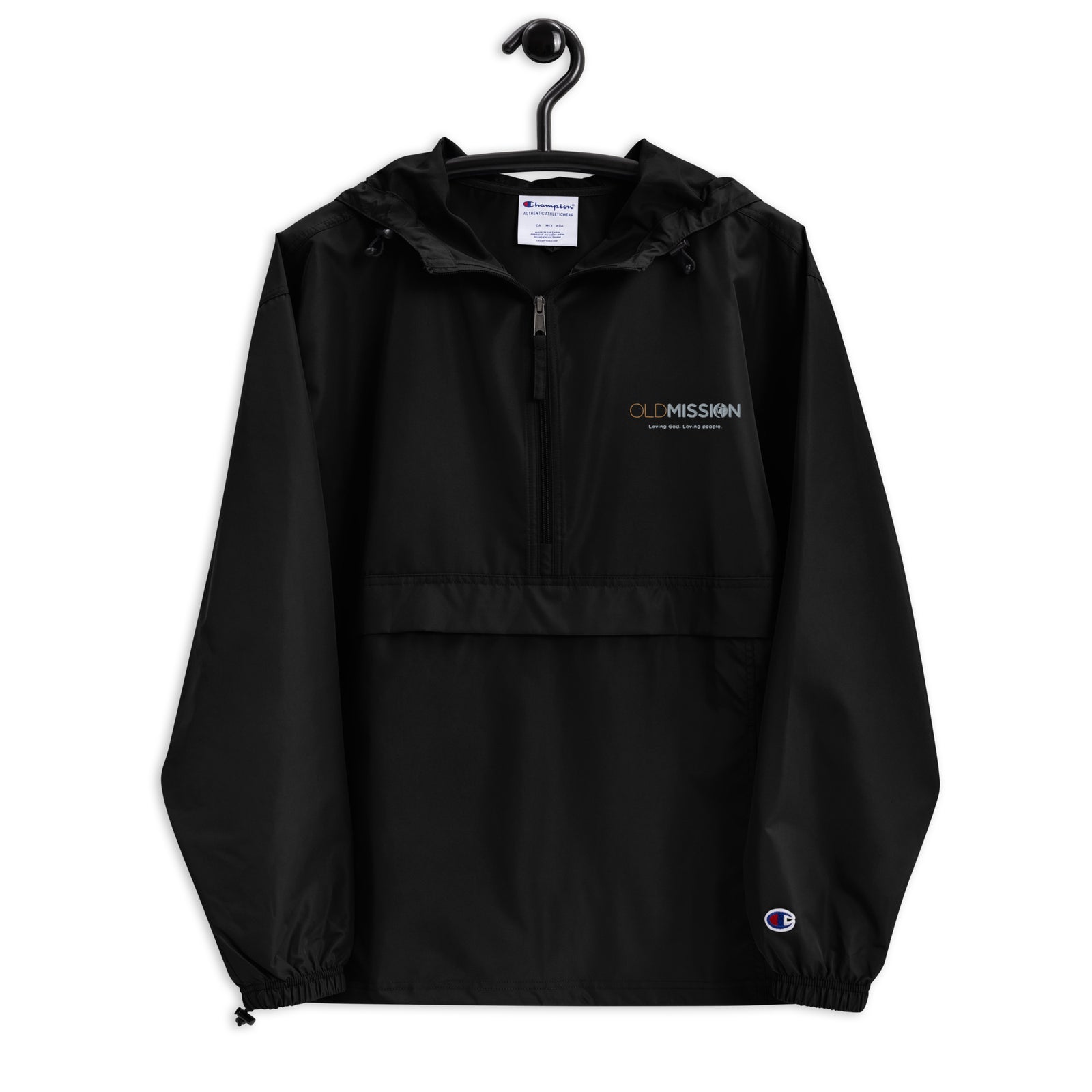 Old Mission Full Color Design Embroidered Champion Packable Jacket