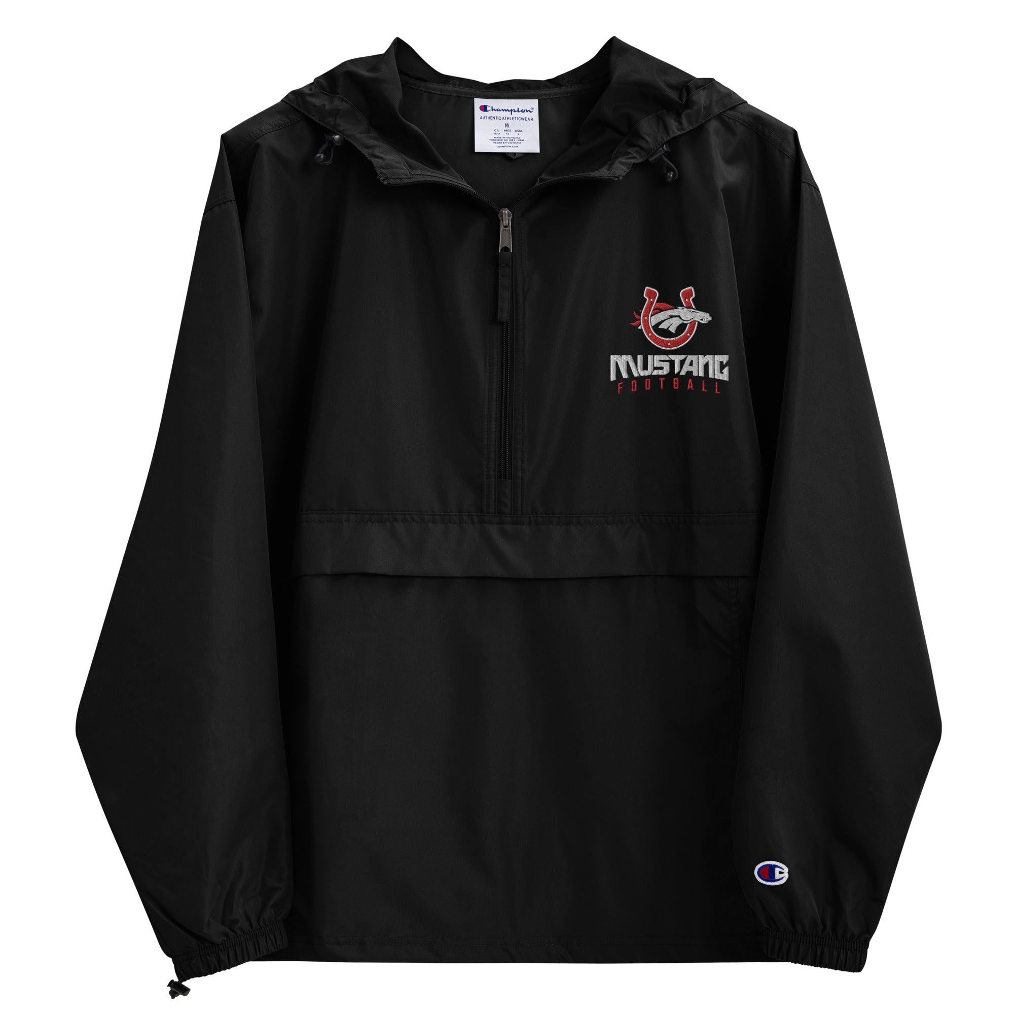 Palmetto Middle Football Embroidery-Black  Embroidered Champion Packable Jacket