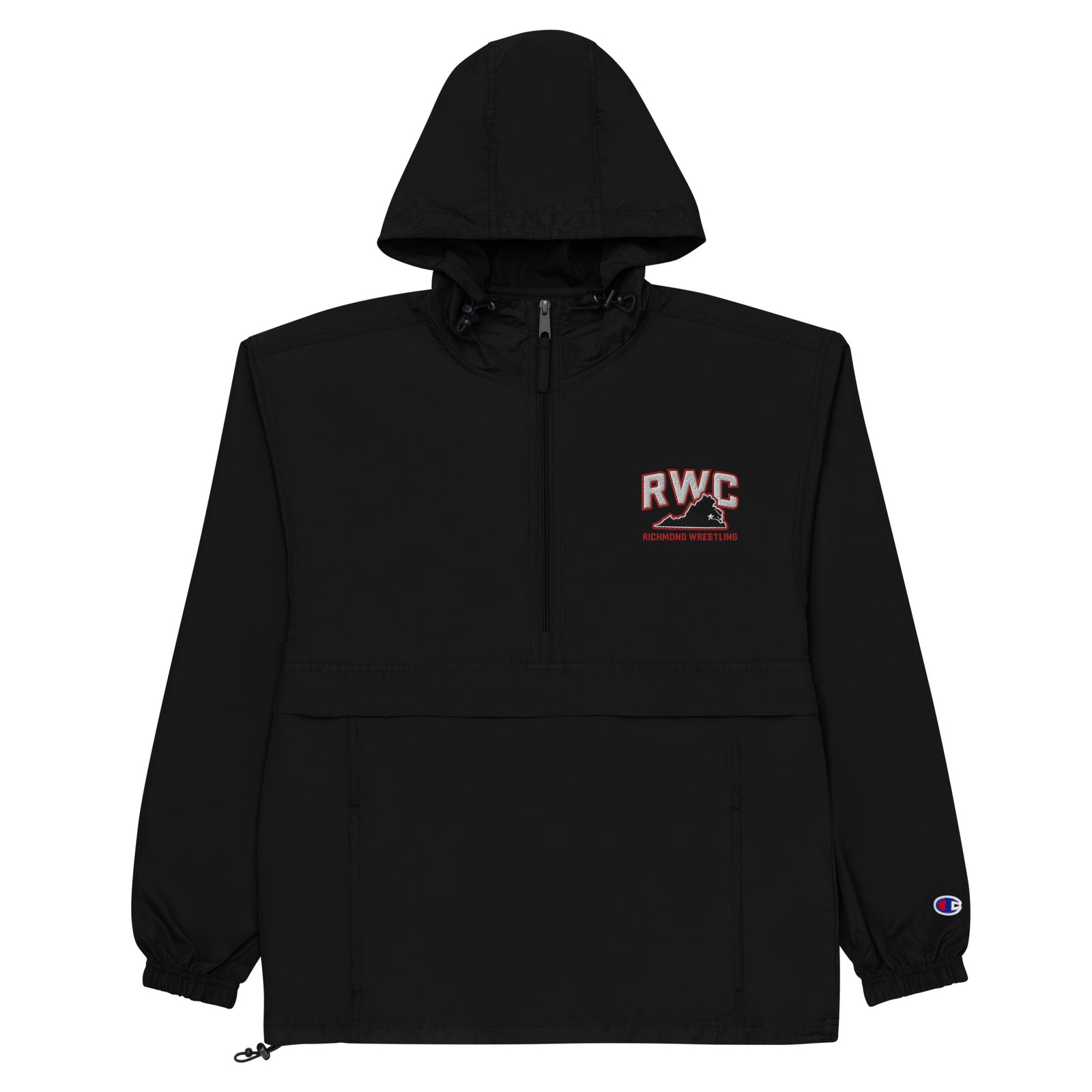Richmond Wrestling Club Black Embroidered Champion Packable Jacket