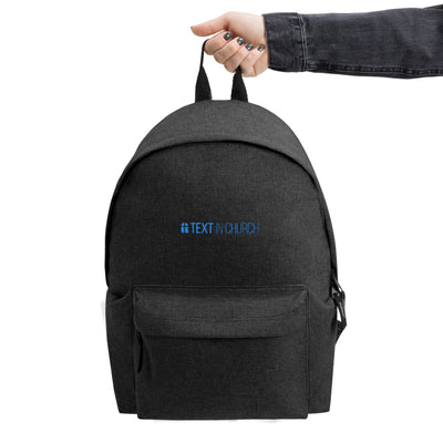 Text in church Embroidered Backpack