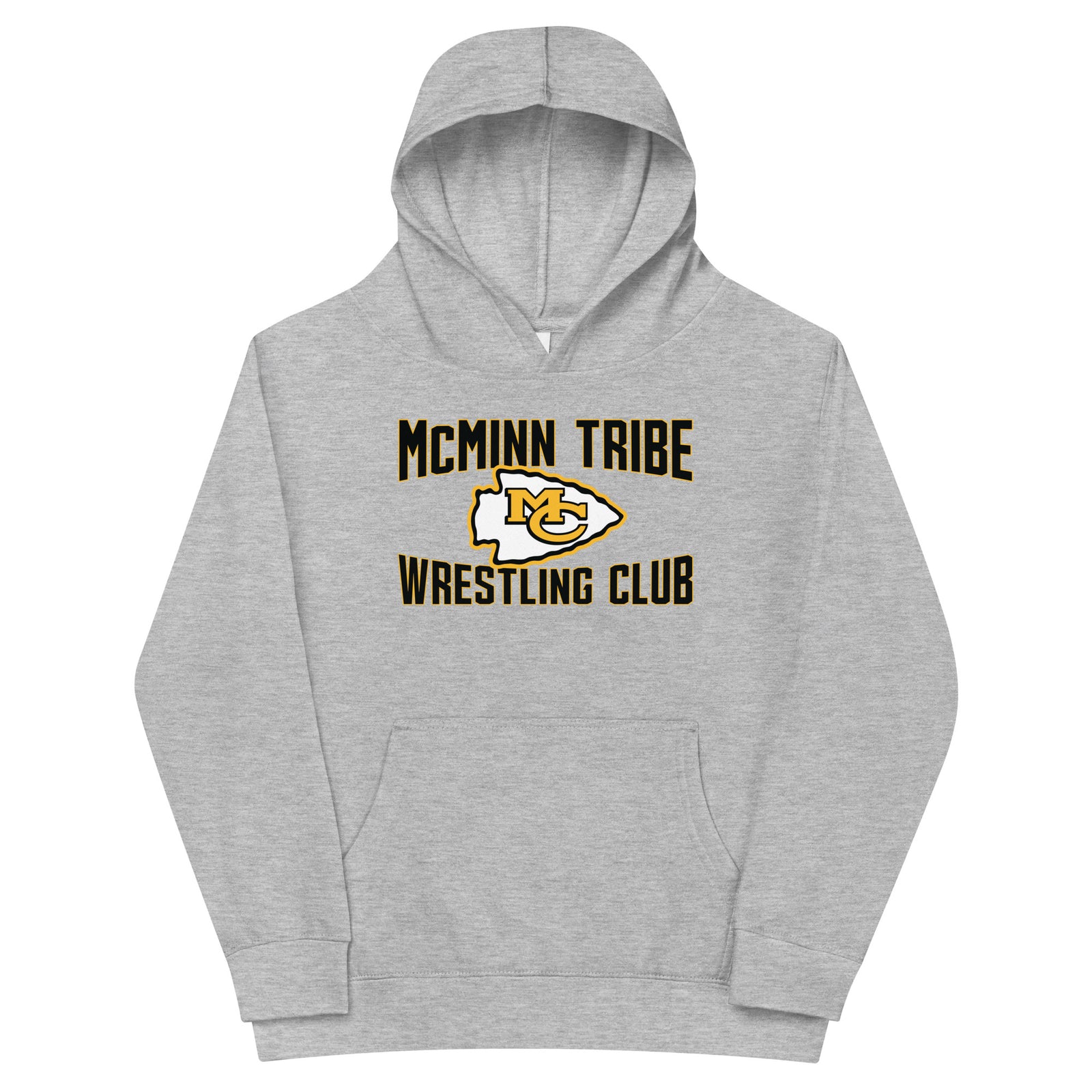 McMinn Tribe Wrestling Club  Grey Kids Fleece Hoodie