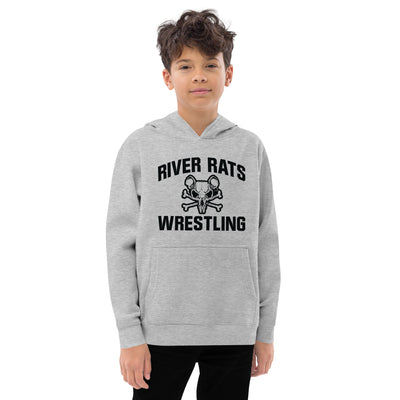 River Rats Wrestling  Grey Kids Fleece Hoodie