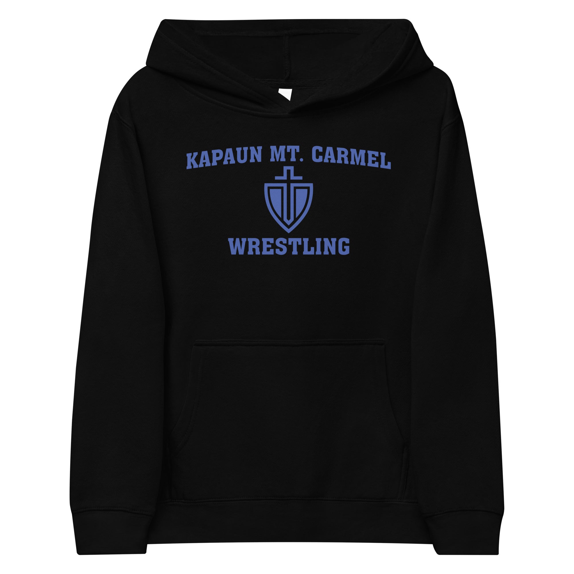 Kapaun Mt. Carmel Wrestling Black/Grey/White Kids Fleece Hoodie