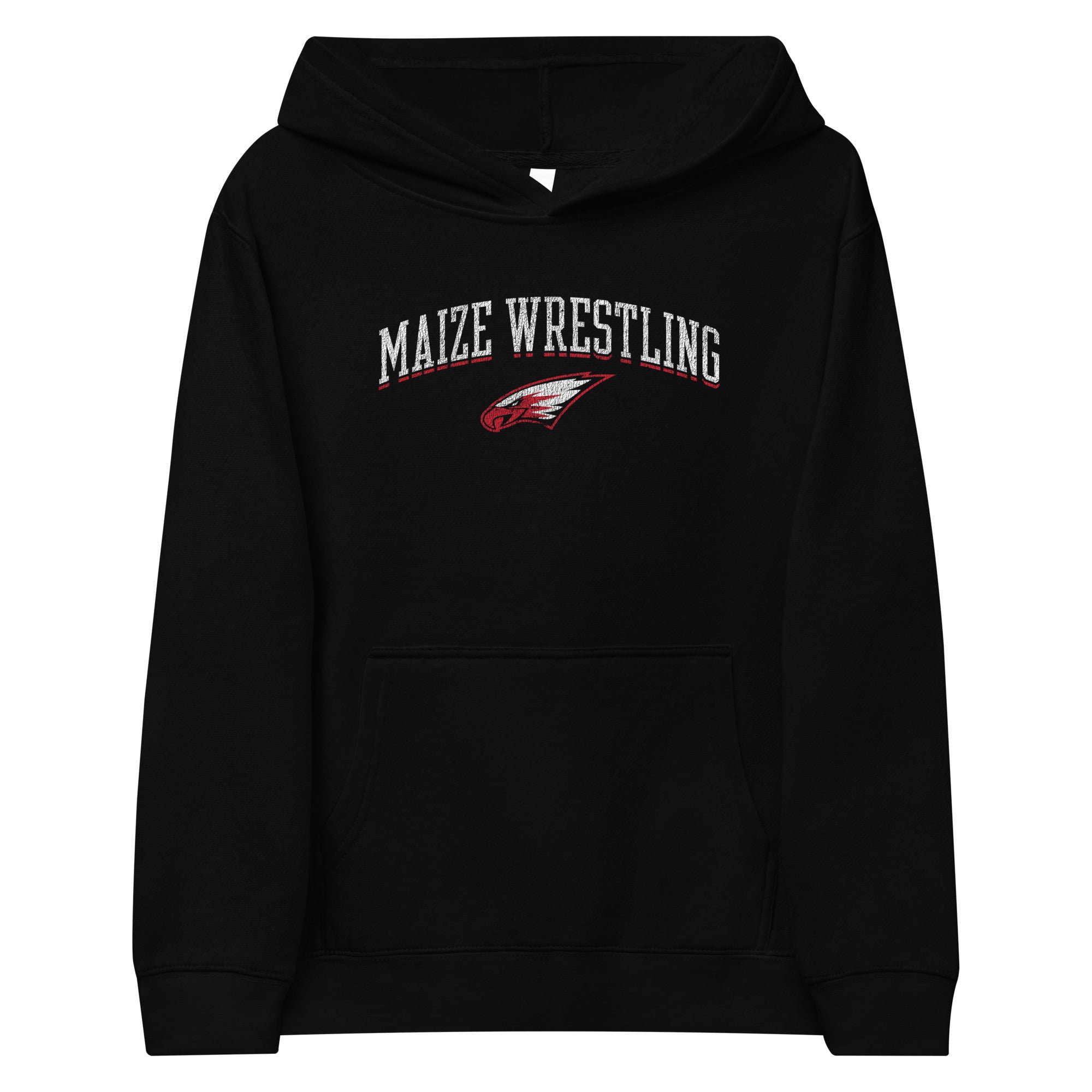 Maize HS Wrestling Arch Kids Fleece Hoodie