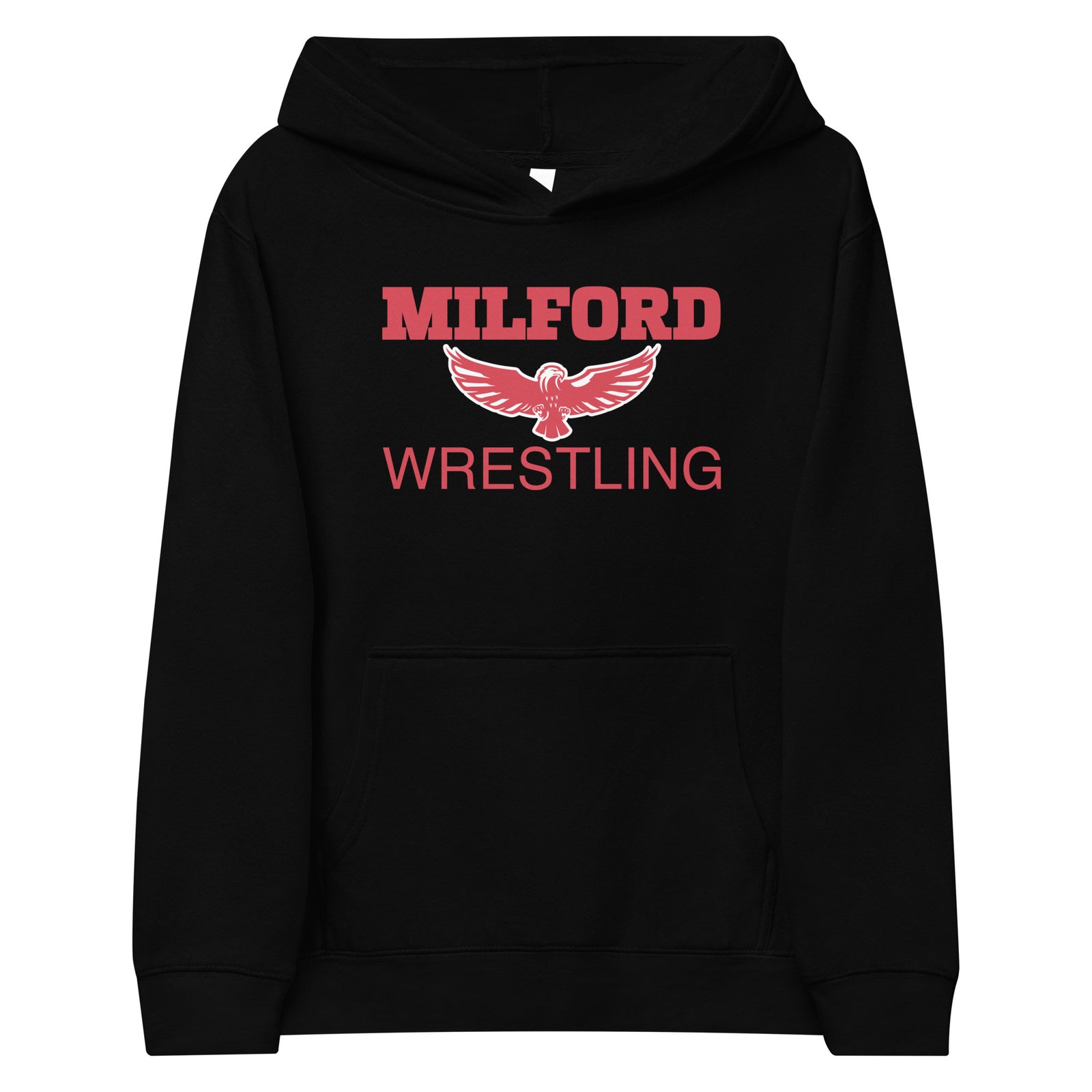 Milford Takedown Club  Red Text Kids Fleece Hoodie