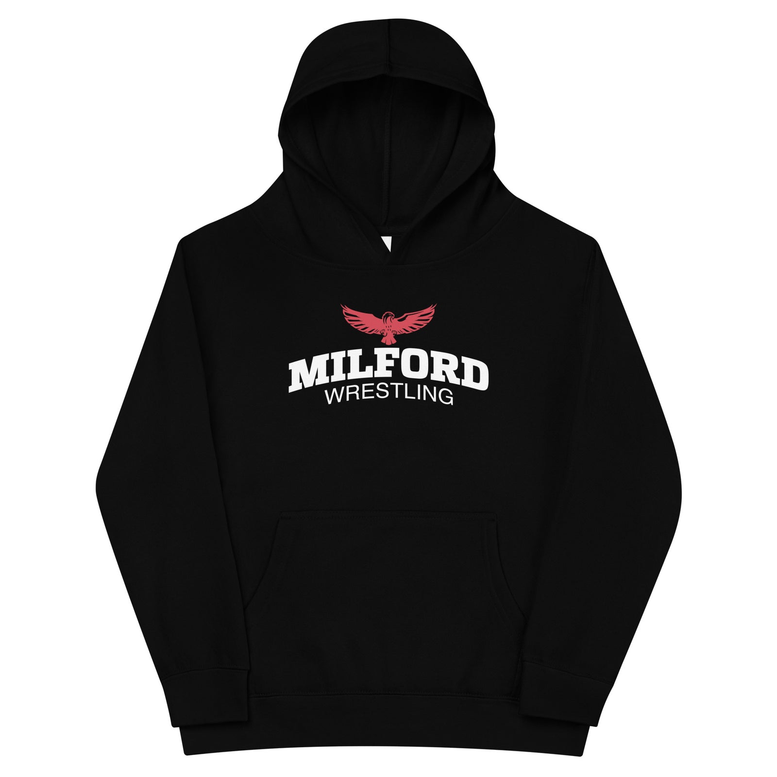Milford Takedown Club  White Text  Kids Fleece Hoodie