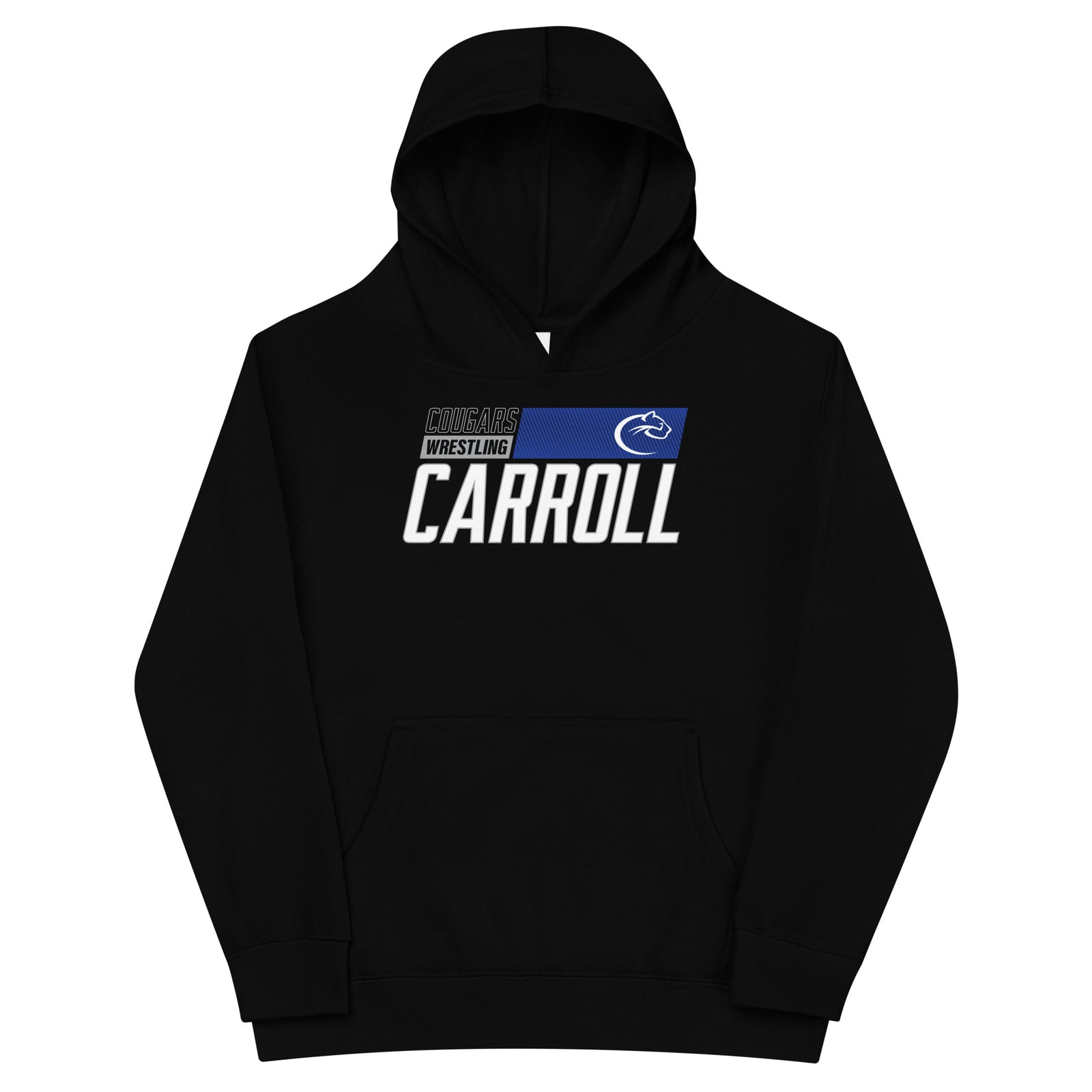 Carroll Wrestling Black  Kids Fleece Hoodie