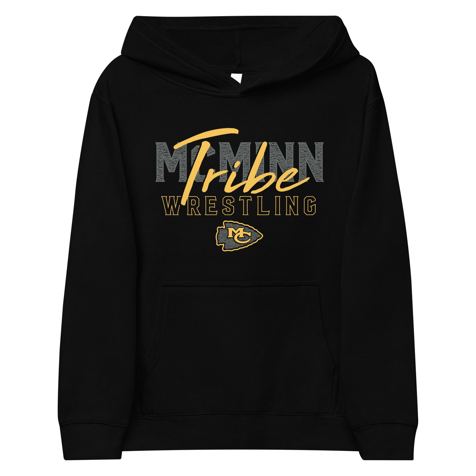 McMinn Tribe Wrestling Club  Black Kids Fleece Hoodie