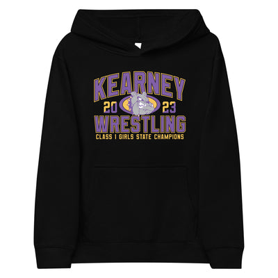 Kearney Wrestling Girls State Champs Black  Kids Fleece Hoodie