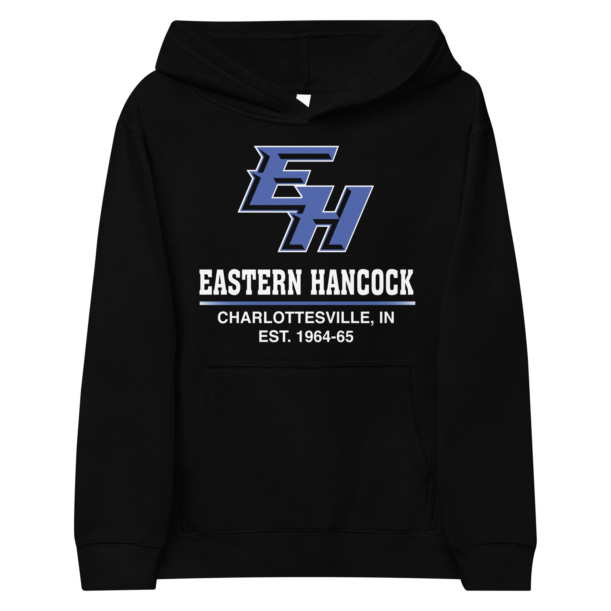 Eastern Hancock MS Track EH On Black Kids Fleece Hoodie