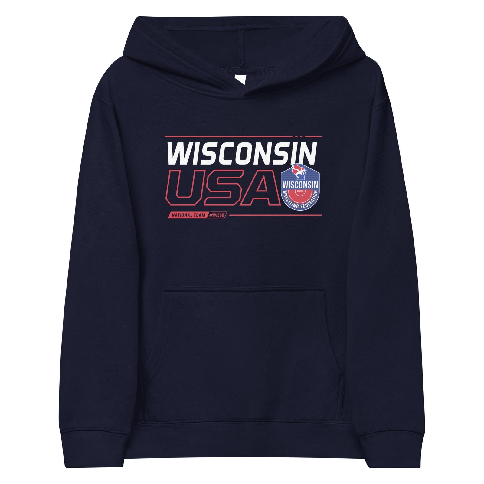 Wisconsin Wrestling Federation Wrestling 2023 Stack Kids Fleece Hoodie