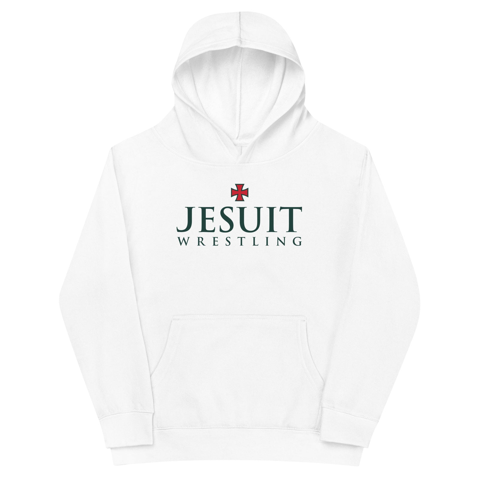 Strake Jesuit Wrestling White Kids Fleece Hoodie
