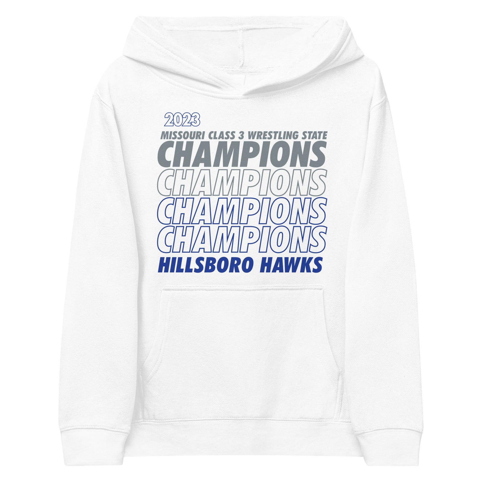 Hillsboro High School  Champions - White  Kids Fleece Hoodie