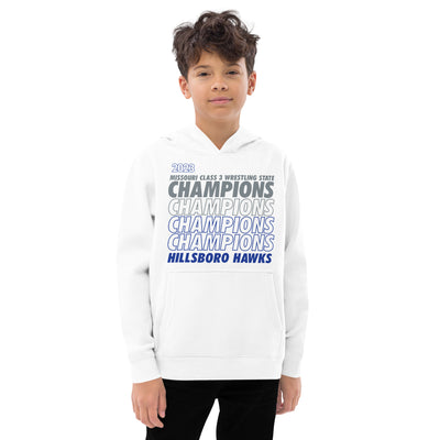 Hillsboro High School  Champions - White  Kids Fleece Hoodie