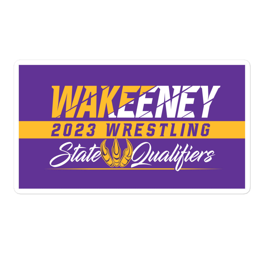 Wakeeney Wrestling State Qualifier Bubble-free stickers