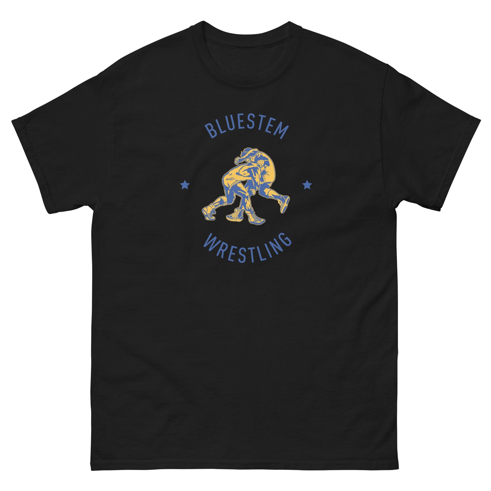 Bluestem Wrestling (Front + Back) Mens Classic Tee